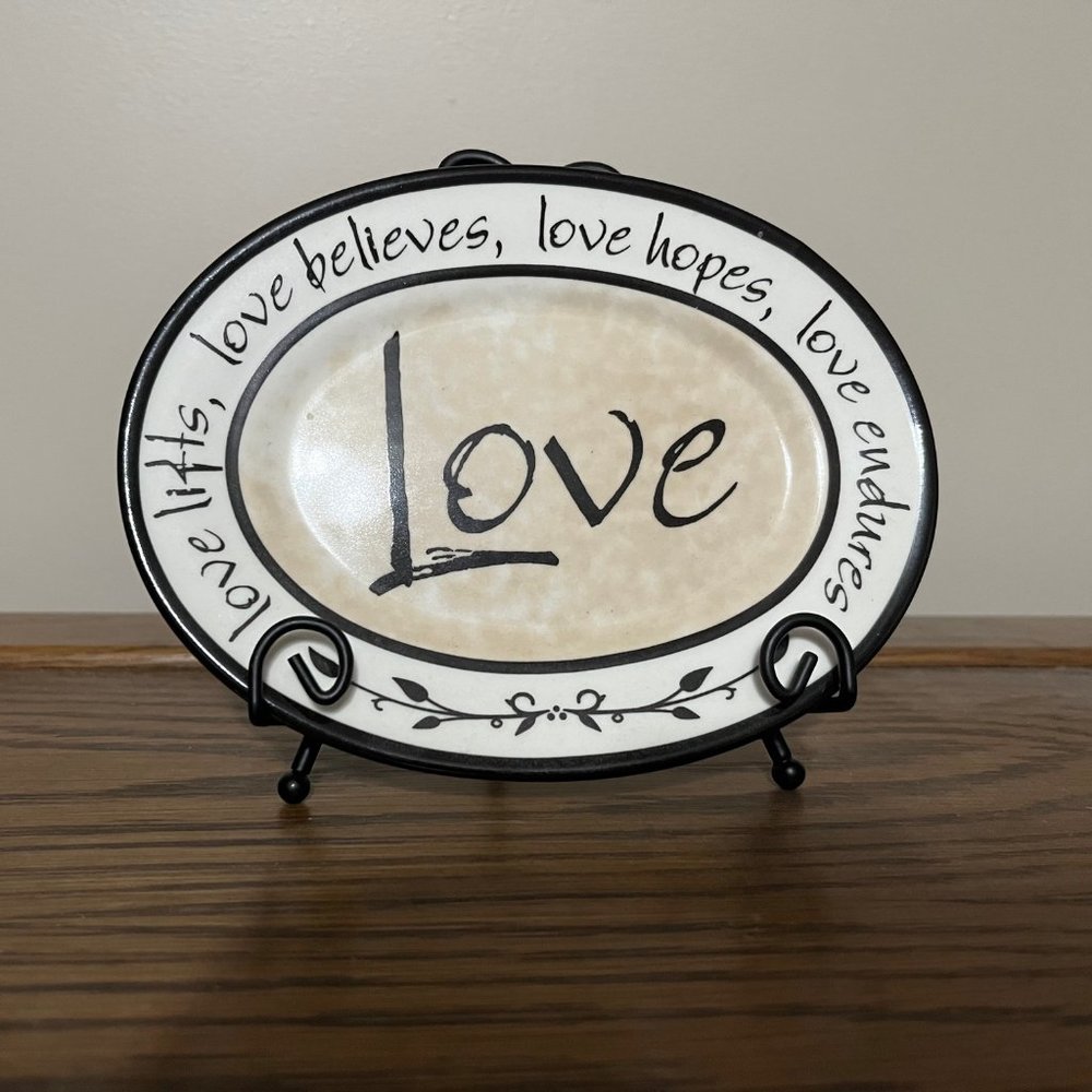Carson Home Accents Decorative "Love" Plate with stand